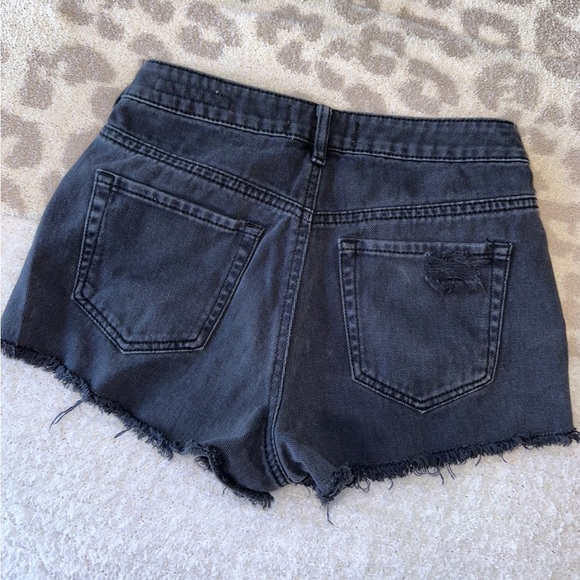 Pacsun Black Ripped Denim Shorts - Picture 5 of 7
